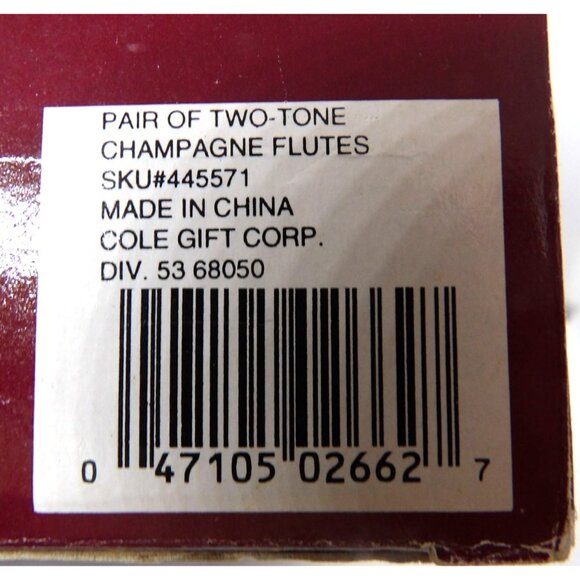 Two Tone Spun Aluminum Champagne Flutes in Original Packing - Picture 6 of 6